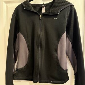 Black and Gray Zip-Up Hoodie